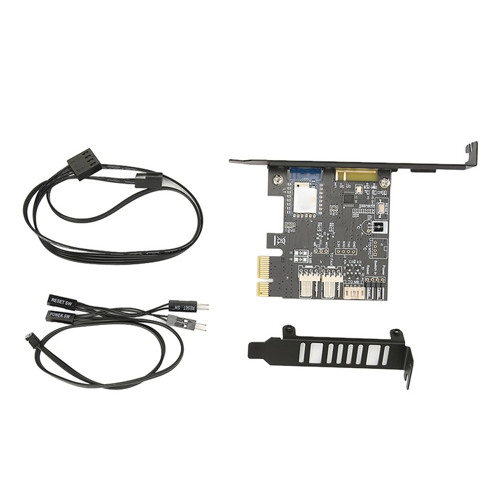 Placa comutare PC HERUSI pcie 1x metalica control la distanta multicolor