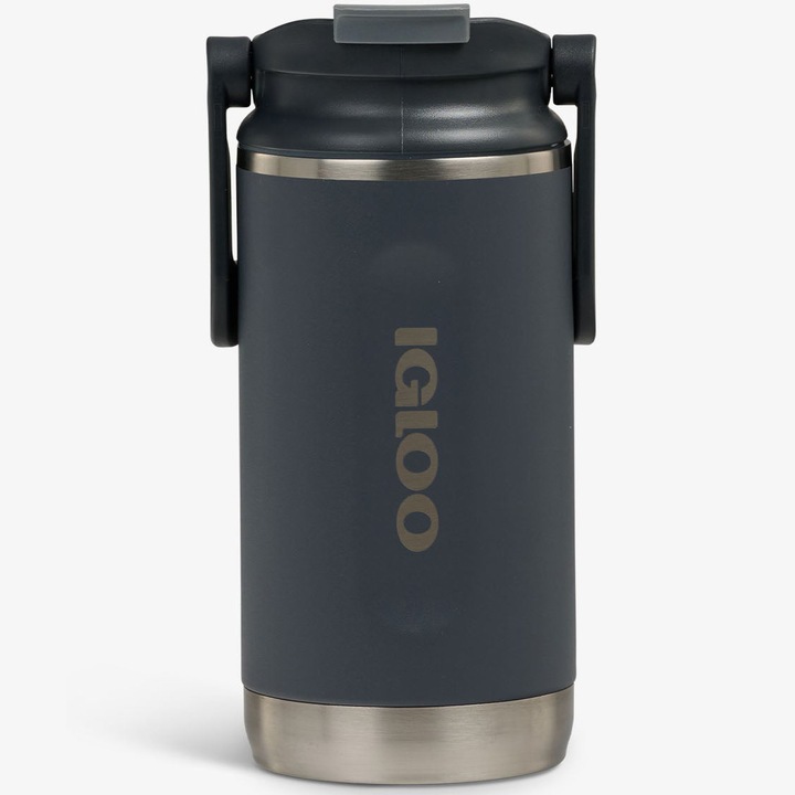 Bidon termorezistent Igloo 12 Oz Flip n Sip Tumbler, gri inchis