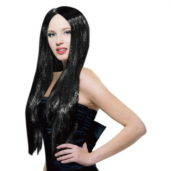 Peruca Deghizare Dama Par Lung Negru