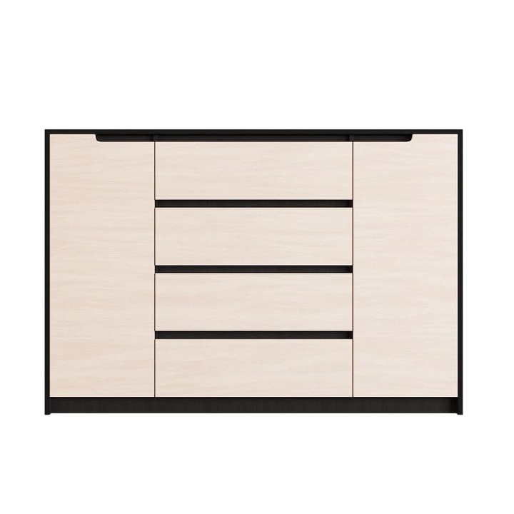 Comoda Mix-3, Everest, PAL, 140 х 98 х 38 cm, wenge inchis, stejar de lapte