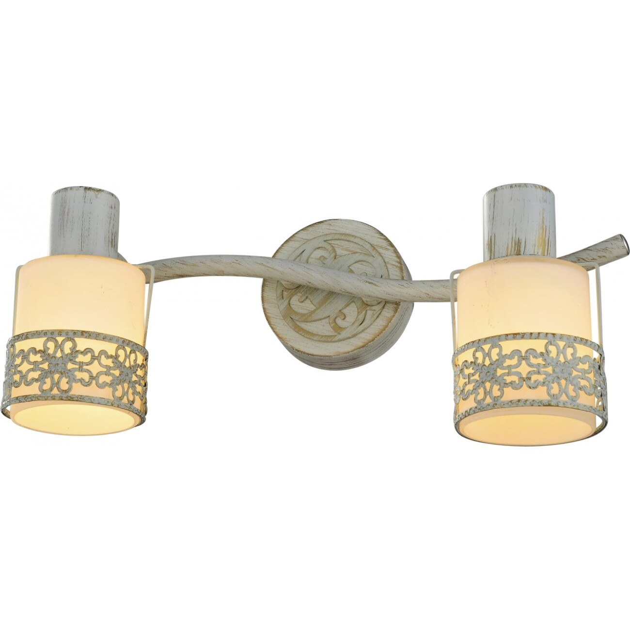 Aplica Romantik Ap2 KL 9139 abajur sticla, alb,2xE14