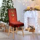 Huse scaune de Craciun, multicolor, 45x40x40cm, din poliester, set complet pentru spatar inalt