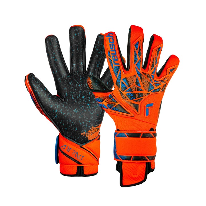 Manusi Portar Reusch Attrakt Fusion Guardian, Latex, Portocaliu, Albastru, Negru, marimea 9, L