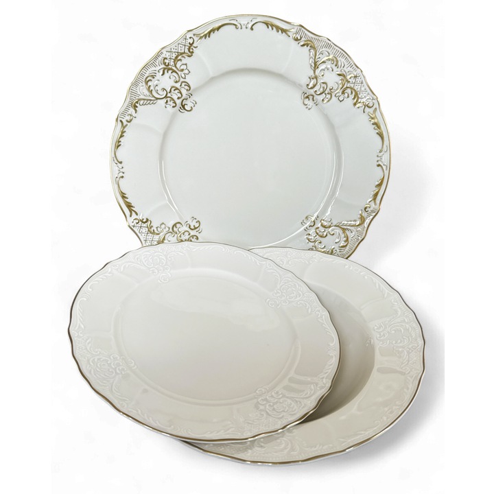 Комплект чинии 18 части, Moga, Berlin Ivoire Premium Матово Злато