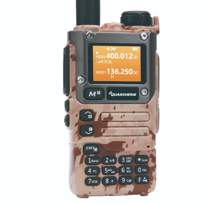 Quansheng K6/UV-K5(8) радиостанция, Sand Como, Hands Free THK®, устойчив на вода и прах, UHF/VHF/морски/аеронавтика, еърсофт, туризъм, NOAA