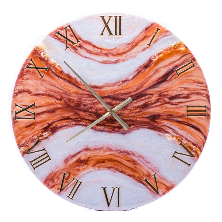 Ceas perete rasina cu pietre naturale 60cm