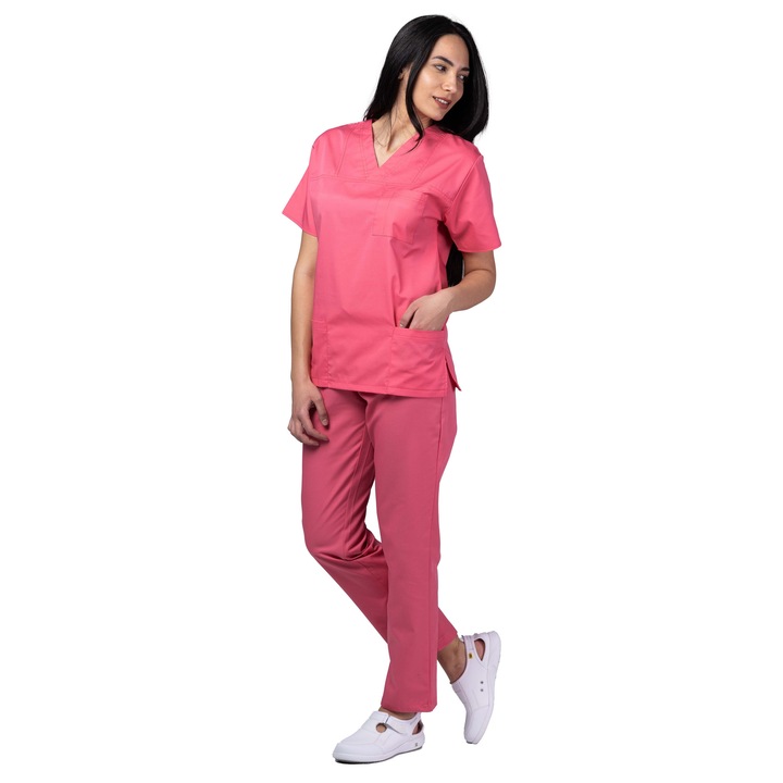 Costum medical de dama TAG ClassIQ, unisex, bluza cu maneca scurta + pantaloni, Frez, XS