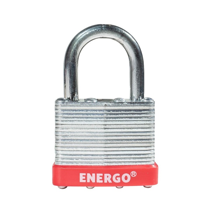 Lacat din otel laminat GrandKey 50 mm Dia-7 mm 3 chei din alama Energo