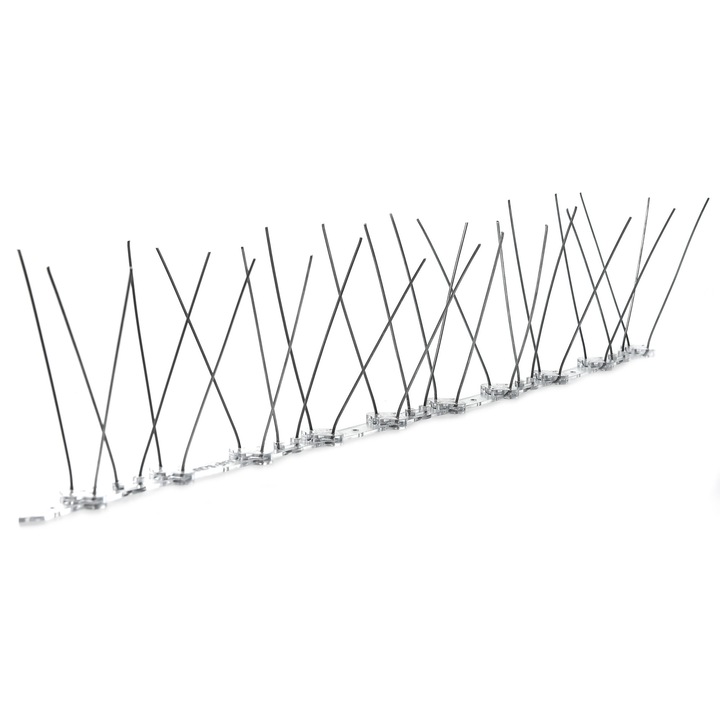 Лента против птици, анти гълъби, врабчета, скорци за покрив, стрехи, климатик 120 V шипове - 200см BIRD'S OFF