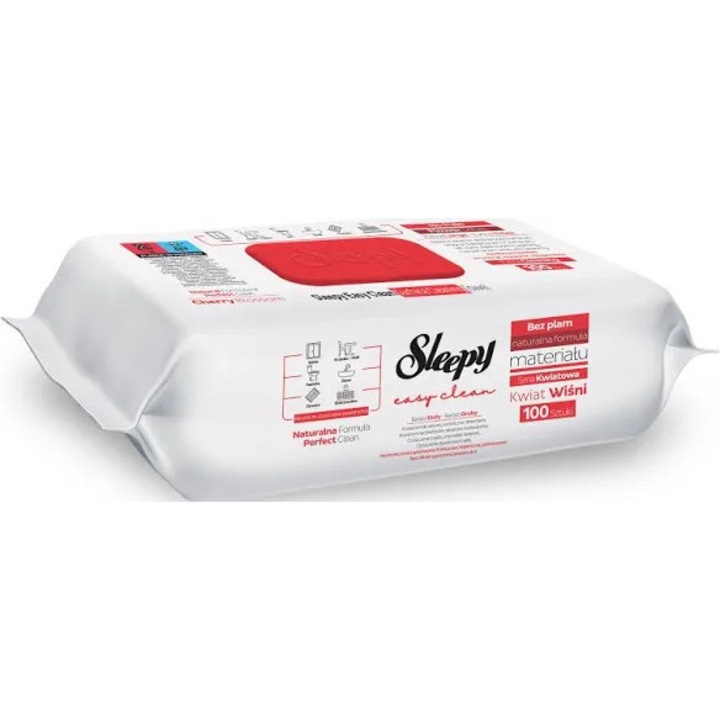 Servetele umede Sleepy Easy Clean Cherry Blossom multisuprafete, 100 buc