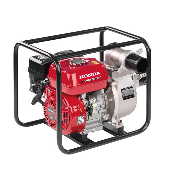 Motopompa pe benzina Honda WB30, 3”/80 mm, Debit 1100 l/min, Putere 4.8 CP, Inaltime max 23 m, Adancime 7.5 m, Rezervor 3 l