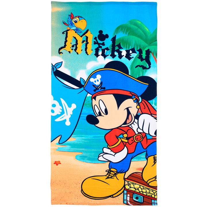 Prosop poliester Disney Mickey Pirat fast dry, 140x70 cm 140 x 70 cm Albastru