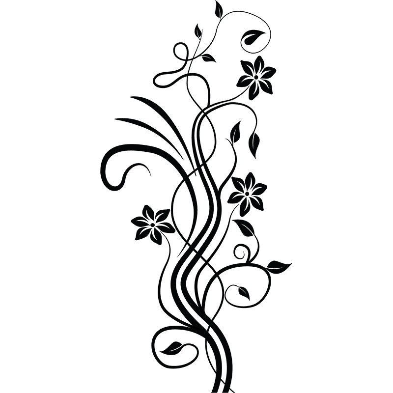 Sticker Decorativ - SMAER - Floral Elegant - 30cm x 60cm - Negru