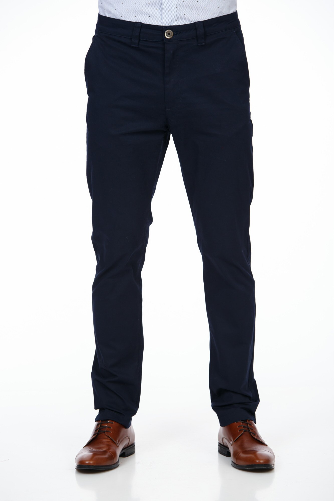Pantaloni negri pentru barbati BE YOU, cu buzunar cu clapa si nasturi, Bleumarin