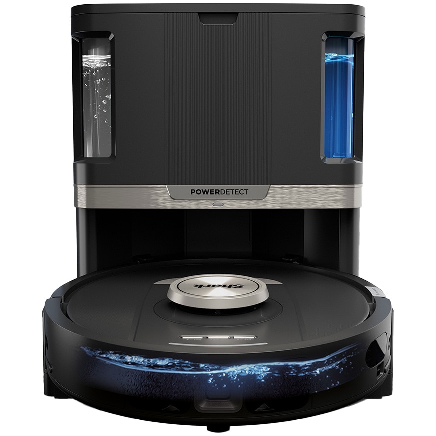 Robot de aspirare cu mop Shark PowerDetect NeverTouch Pro 2in1 RV2800ZEEU, statie NeverTouch Pro reincarcare, auto-curatare, alimentare cu apa si golire automata, 2l, 14.8V, autonomie max 110 min, negru