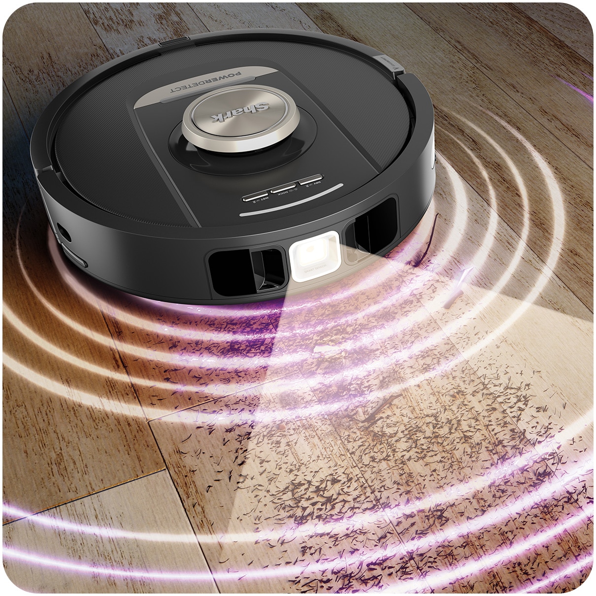Robot de aspirare cu mop Shark PowerDetect NeverTouch Pro 2in1 RV2800ZEEU, statie NeverTouch Pro reincarcare, auto-curatare, alimentare cu apa si golire automata, 2l, 14.8V, autonomie max 110 min, negru