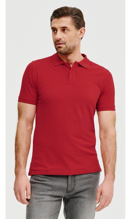 Férfi pólóing, Pako Lorente, piros, 100% hipoallergén pamut, gombos gallérral, XL INTL