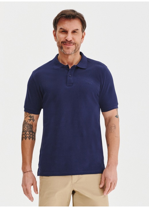 Tricou polo barbatesc, Pako Lorente, bleumarin, bumbac 100%