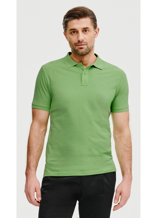 Polo póló Pako Lorente, zöld, 100% pamut, rövid ujjú, 3XL INTL