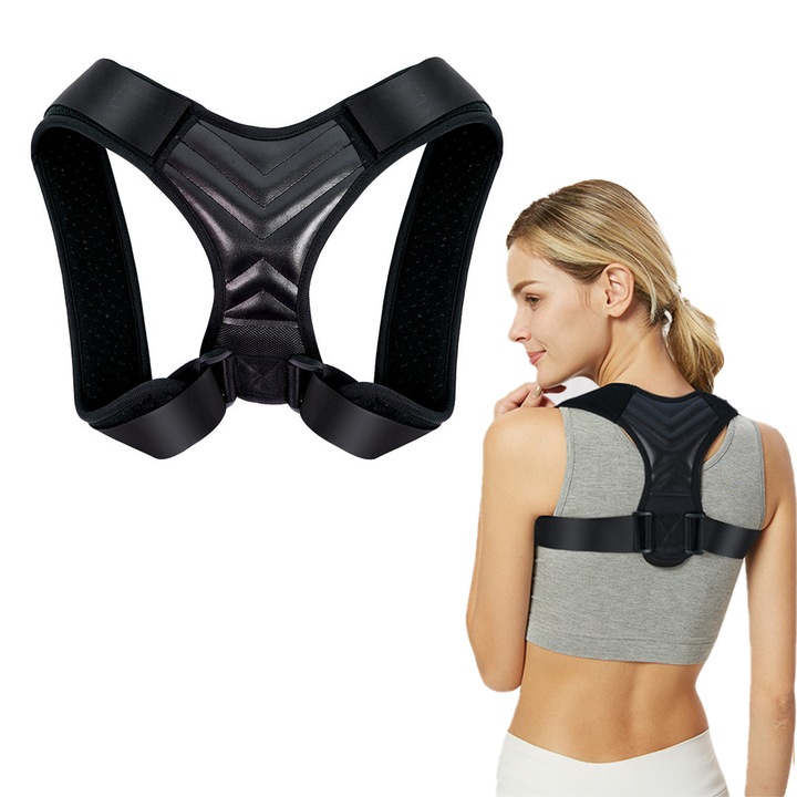 Suport corector ortopedic ZONEY, ajustabil, pentru imbunatatirea posturii, material respirabil, XS