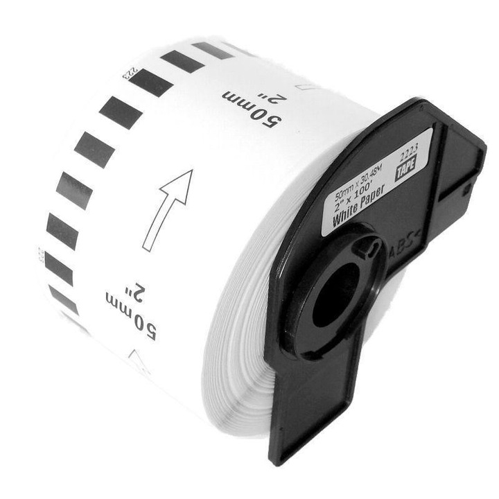 Ragasztószalag tekercs DK 22223 50 mm X 30,48 m fehér kompatibilis Brother P-Touch QL 1000 sorozat / QL 1050 / QL 1050 N / QL 1060 N / QL 500 / QL 500 A / QL 550 / QL 550 / 0 QL 550 / 0 / QL 580 N / QL 650 TD / QL 700 / QL 710 W / QL 720NW