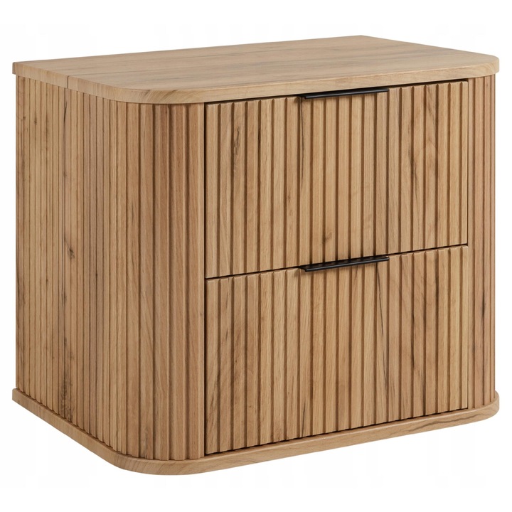 Шкаф за баня, Родан, Elegance 60, 60.4 см x 51.7 см x 41.5 см, Материал МДФ плоскост, ABS кантове, 2 чекмеджета Soft Close, Висока устойчивост на механични повреди, Стабилна конструкция, Златен крафт дъб