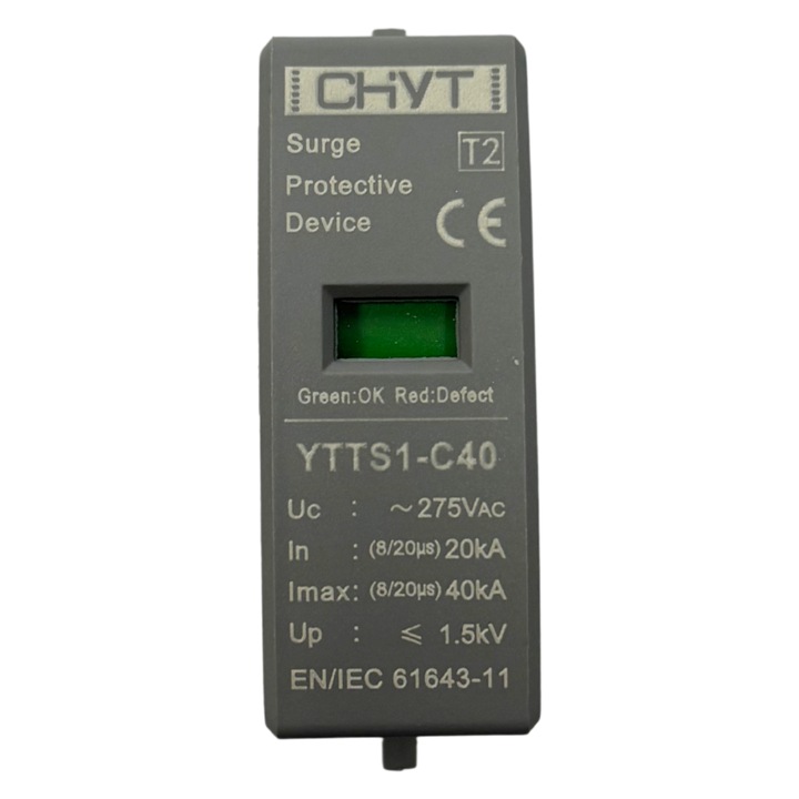 Cartus inlocuitor pentru descarcator supratensiune AC 1P+N, tip 2, 20KA-40KA