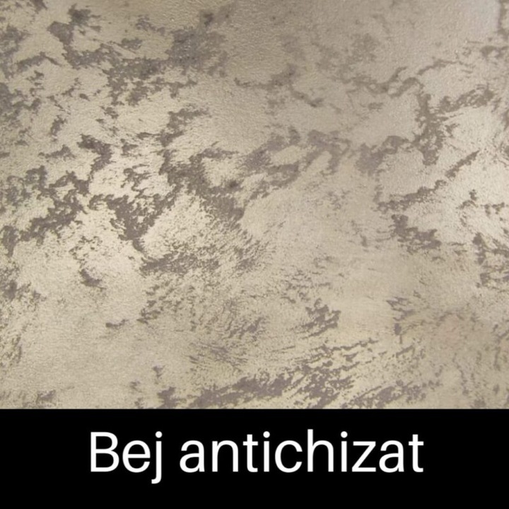 Pachet 2 + 1, Vopsea Decorativa de Lux Sirius, Bej Antichizat, Finisaj Mat cu Perle de Sticla, 2 X 0.5 L si 0.5 L