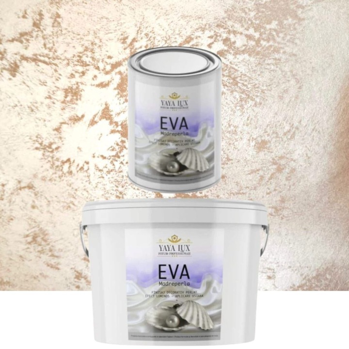 Pachet 2 L + 1 L, Vopsea Decorativa de Lux, Eva Madreperla Cafea cu Lapte, 2 L Plus 1 L