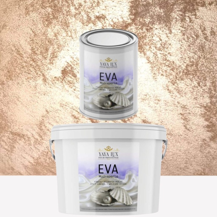 Pachet 2 L + 1 L, Vopsea Decorativa de Lux, Eva Madreperla Caramel, 2 L Plus 1 L