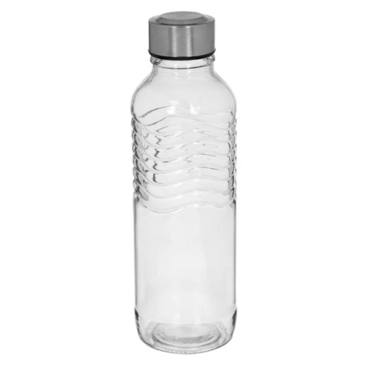 Sticla pentru apa, plastic, capac metalic, 550ml, 6.5x22.5cm
