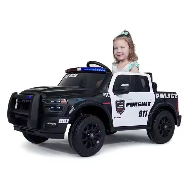 Masina electrica pentru copii 2 ani+, cu telecomanda, baterie 12V7AH, 3 viteze, 2 locuri, lumini si difuzor, plastic, 123x76x61.5 cm, negru