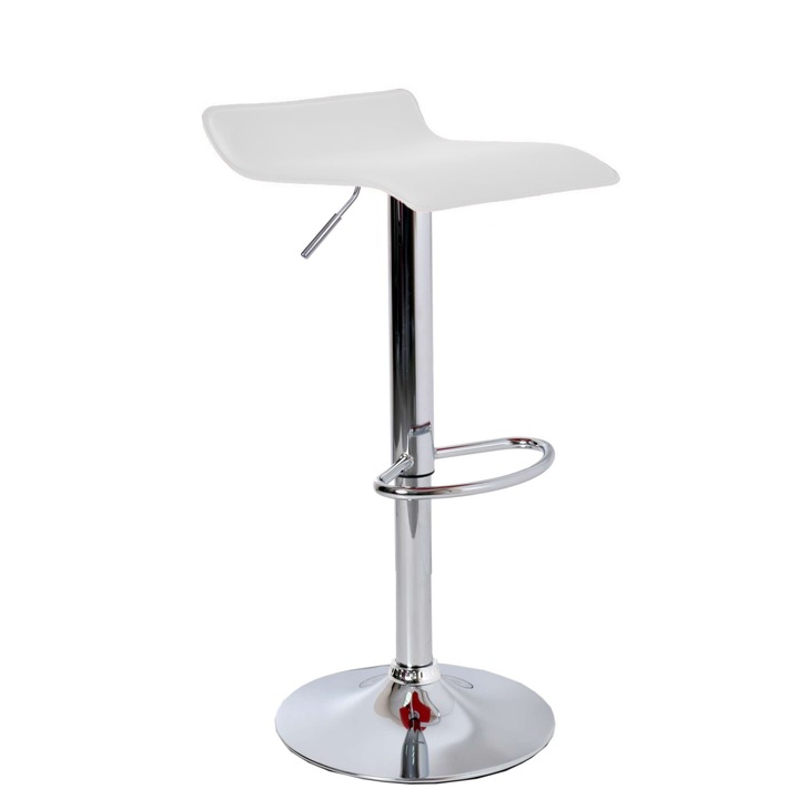 Scaun de bar, Just Sit VIA, regulabil, metalic, alb, design loft
