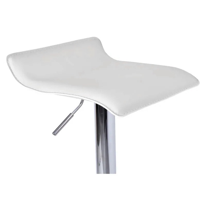 Scaun de bar, Just Sit VIA, regulabil, metalic, alb, design loft