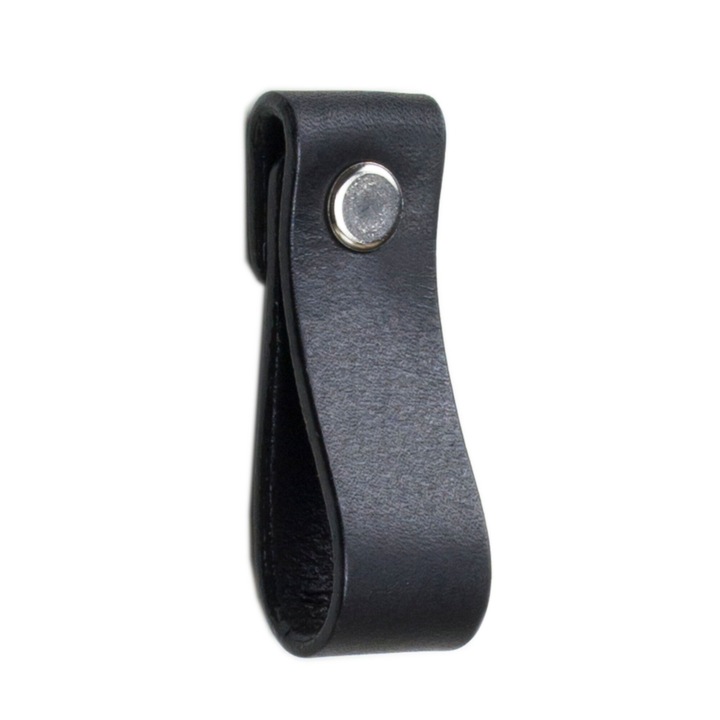 Buton de mobila, piele, maner, negru, Black Tree + fitinguri si suruburi