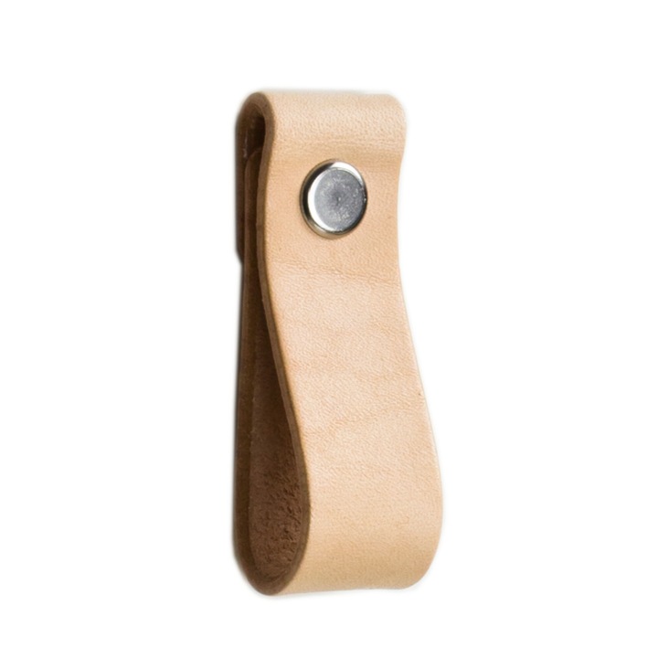 Maner mobila piele, buton, natural, Black Tree + suruburi