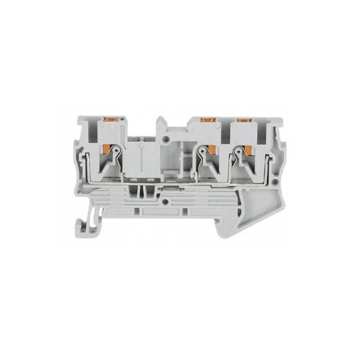 Conector sina Cosmo PT 2.5 TWIN, 3 cleme, 0,25-3 mm2, 800V, montaj pe sina DIN 35 mm