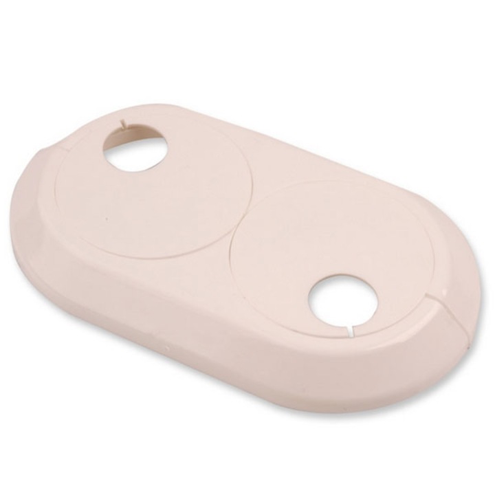 Tycner dupla rozetta, PVC, fehér, 15 mm