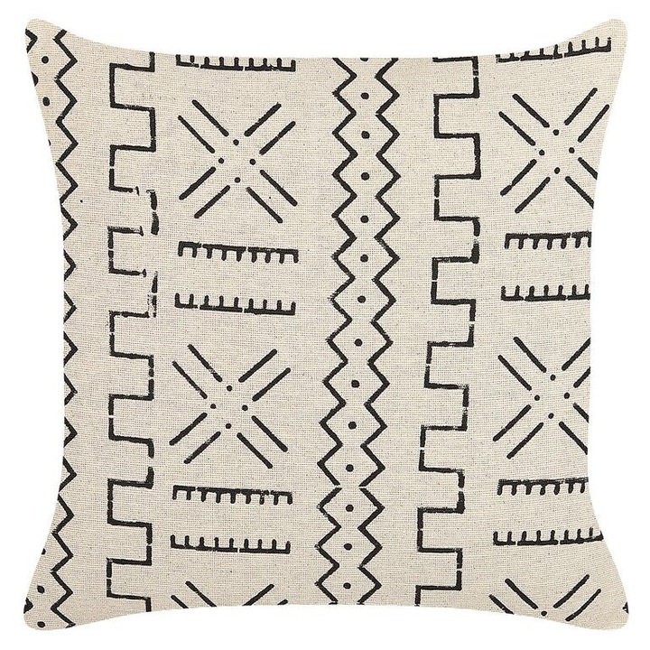 Perna din bumbac alb si negru 45 x 45 cm Myrica