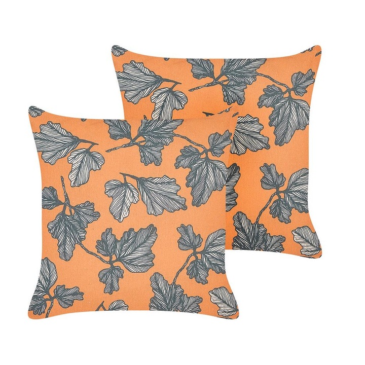 Set de 2 perne portocalii si negre 45 x 45 cm Spirea
