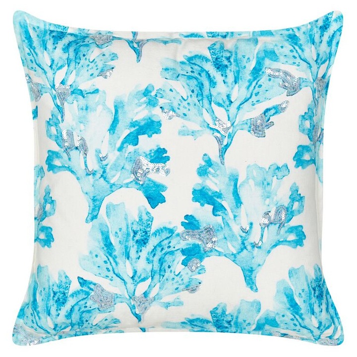 Perna din bumbac albastra si alba 45 x 45 cm Rockweed