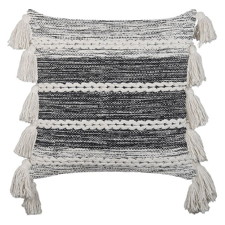 Perna din bumbac negru si alb-deschis 45 x 45 cm Rochea