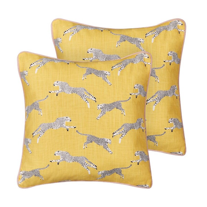 Set de 2 perne din bumbac galben 45 x 45 cm Arales
