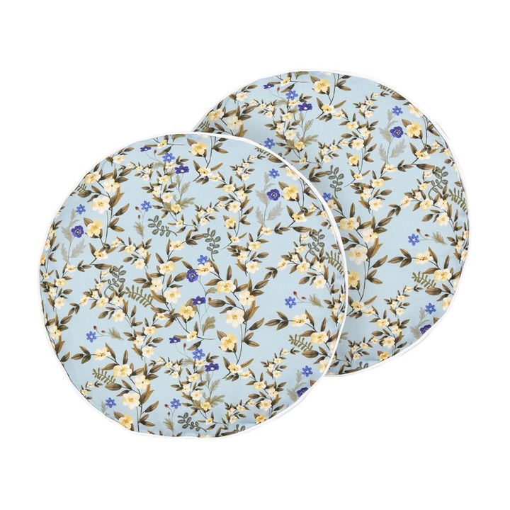 Set de 2 perne pentru exterior Valloria Imprimeu floral 40 x 40 cm Albastru deschis