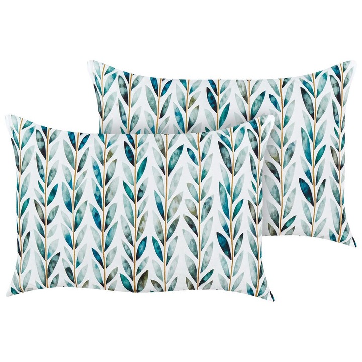 Set de 2 perne pentru exterior Loano Imprimeu cu plante 40 x 60 cm Verde