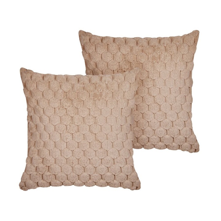 Set de 2 perne din blana faux nisip 43 x 43 cm Purslane