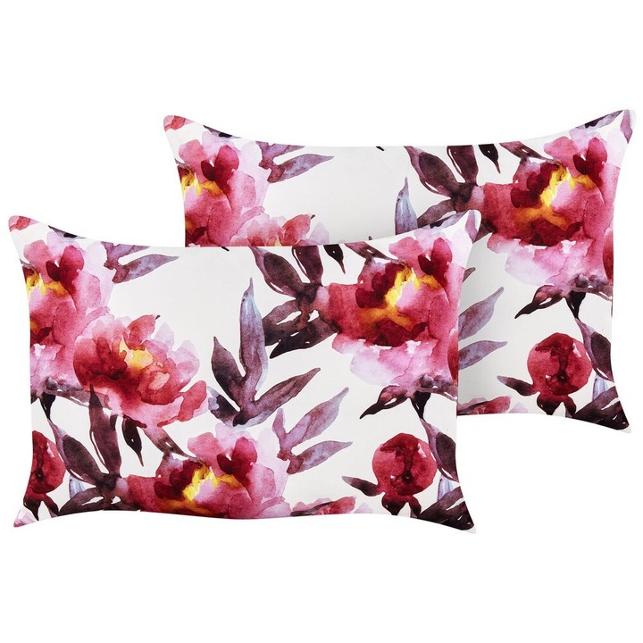 Set de 2 perne pentru exterior Lanrosso Imprimeu floral 40 x 60 cm Roz