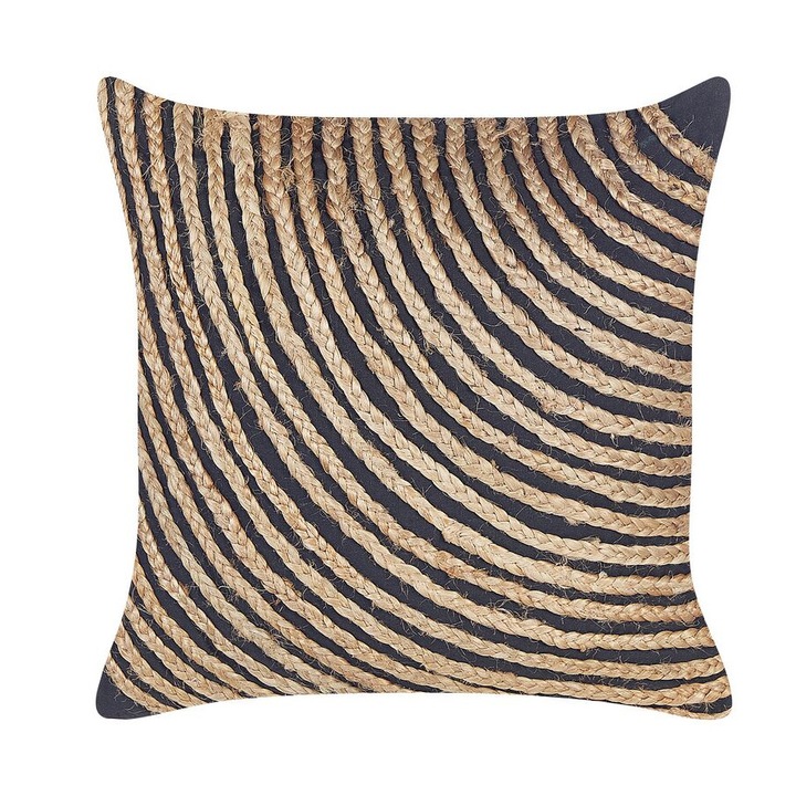 Perna naturala din bumbac de iuta bej si negru 45 x 45 cm Bergenia
