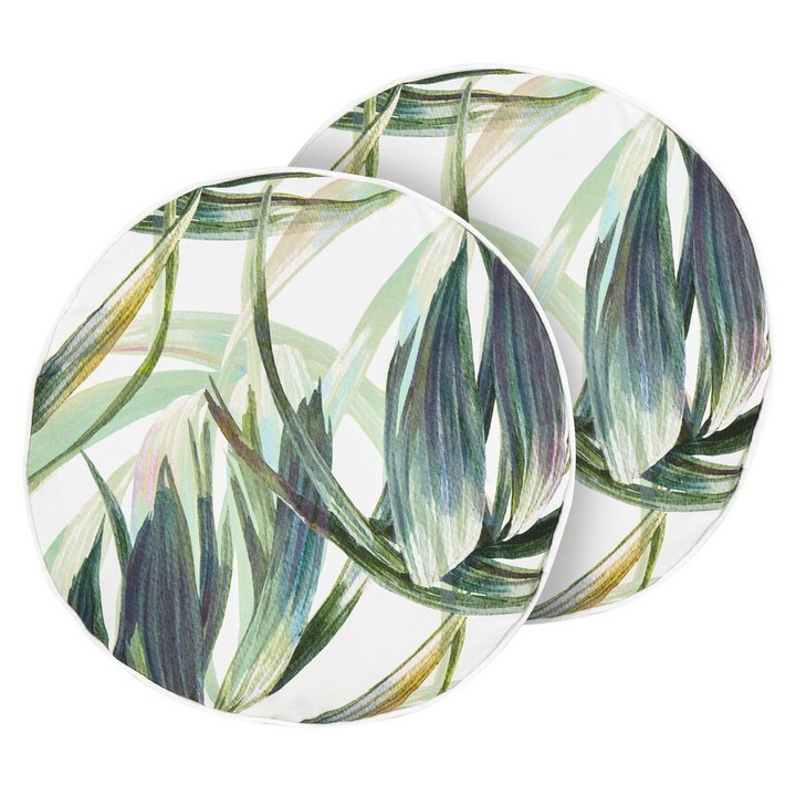 Set de 2 perne pentru exterior Calderina Imprimeu cu plante 40 x 40 cm Verde
