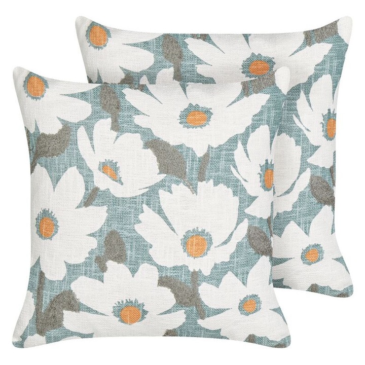 Set de 2 perne din bumbac albastru 45 x 45 cm Jatropha